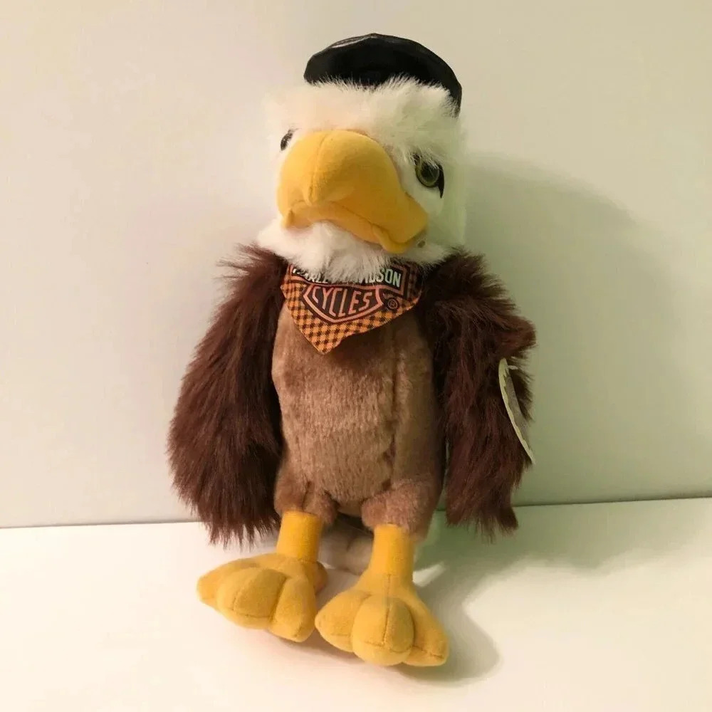 Vintage Harley Davidson Eagle Biker Hog Stuffed Animal  11 Inch Tall Plush Toy